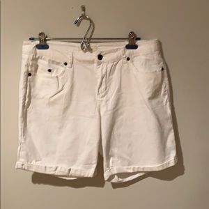 White jean shorts